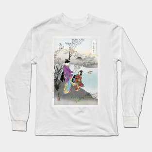 Admiring the Plum Blossom (1887–1896) print in high resolution by Ogata Gekko Long Sleeve T-Shirt